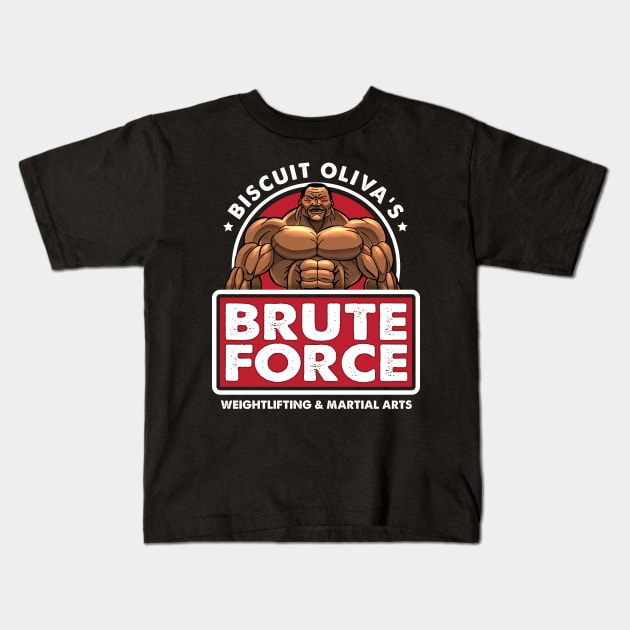 Biscuit Oliva's Brute Force Kids T-Shirt by Designwolf